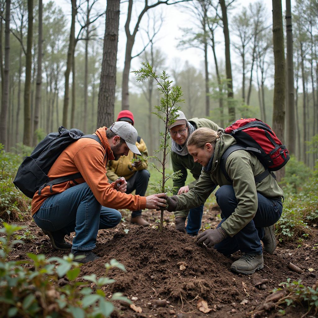 Forest restoration volunteers